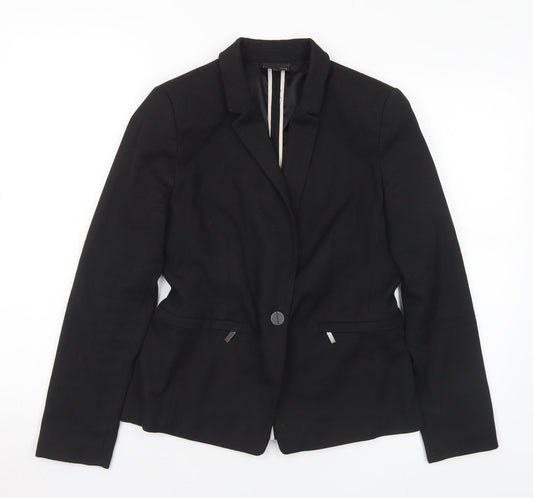 NEXT Womens Black Polyester Jacket Suit Jacket Size 10