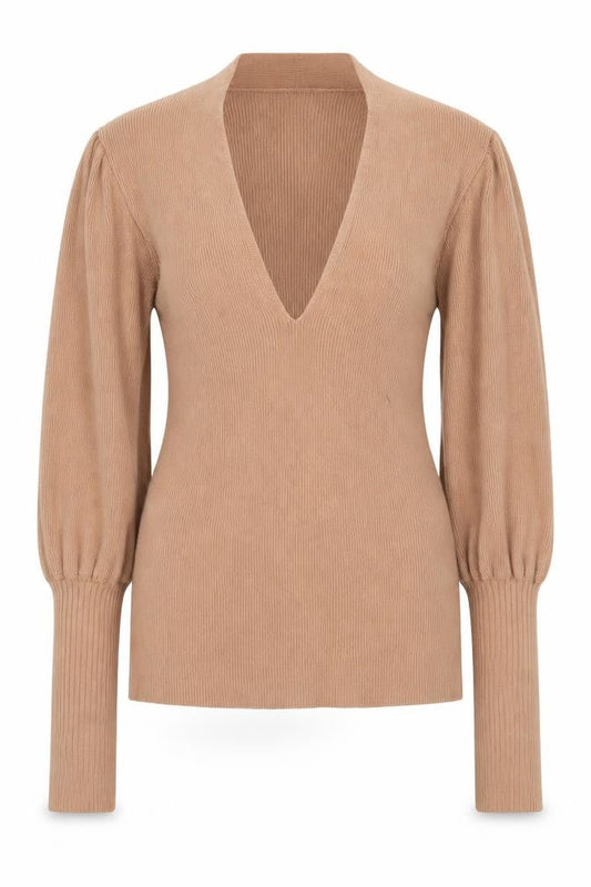 ASOS Womens Brown V-Neck Acrylic Pullover Jumper Size 10