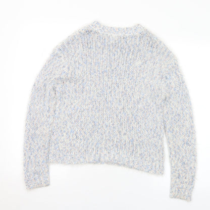 Divided Womens Multicoloured Crew Neck Acrylic Pullover Jumper Size S