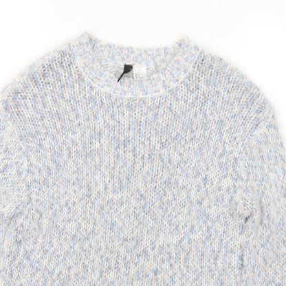 Divided Womens Multicoloured Crew Neck Acrylic Pullover Jumper Size S