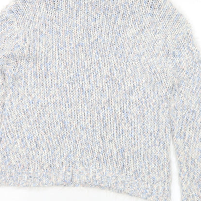 Divided Womens Multicoloured Crew Neck Acrylic Pullover Jumper Size S