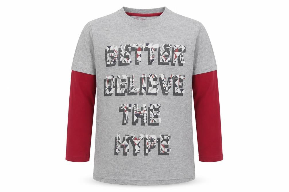 Superior Boys Grey Cotton Basic T-Shirt Size 10 Years Round Neck Pullover