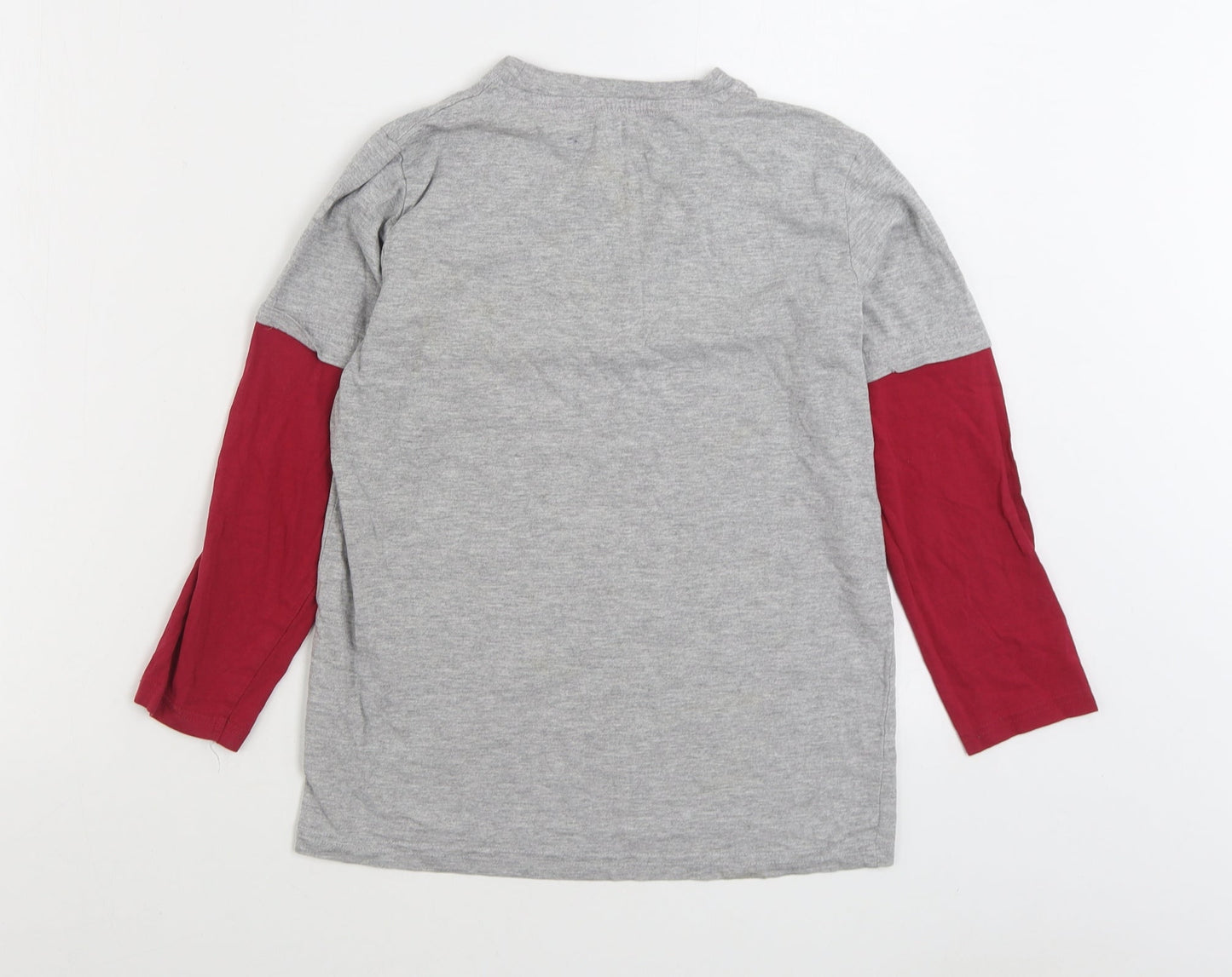 Superior Boys Grey Cotton Basic T-Shirt Size 10 Years Round Neck Pullover