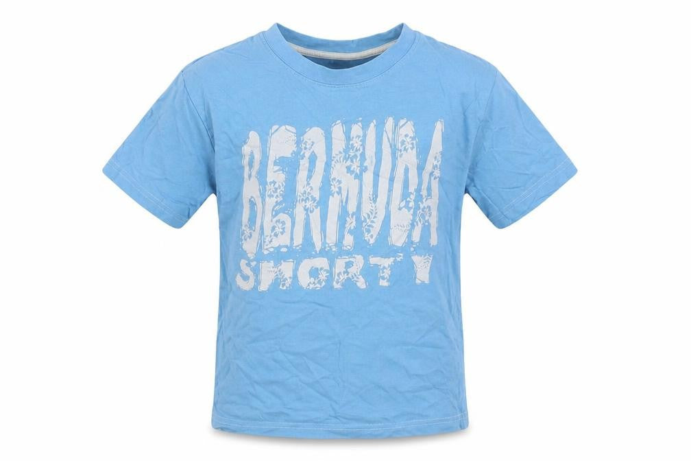 Rebel Boys Blue 100% Cotton Basic T-Shirt Size 5-6 Years Round Neck Pullover