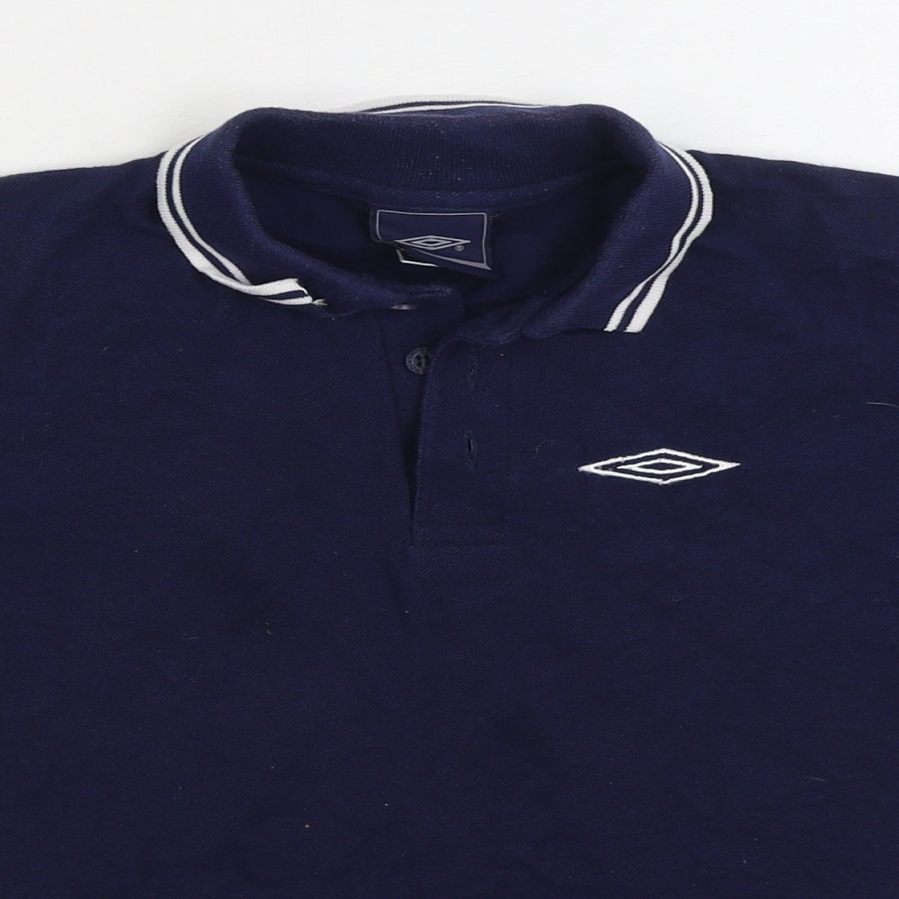 Umbro Boys Blue Polyester Basic Polo Size 11 Years Collared Pullover
