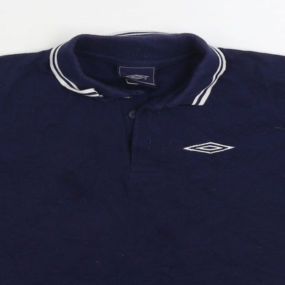 Umbro Boys Blue Polyester Basic Polo Size 11 Years Collared Pullover