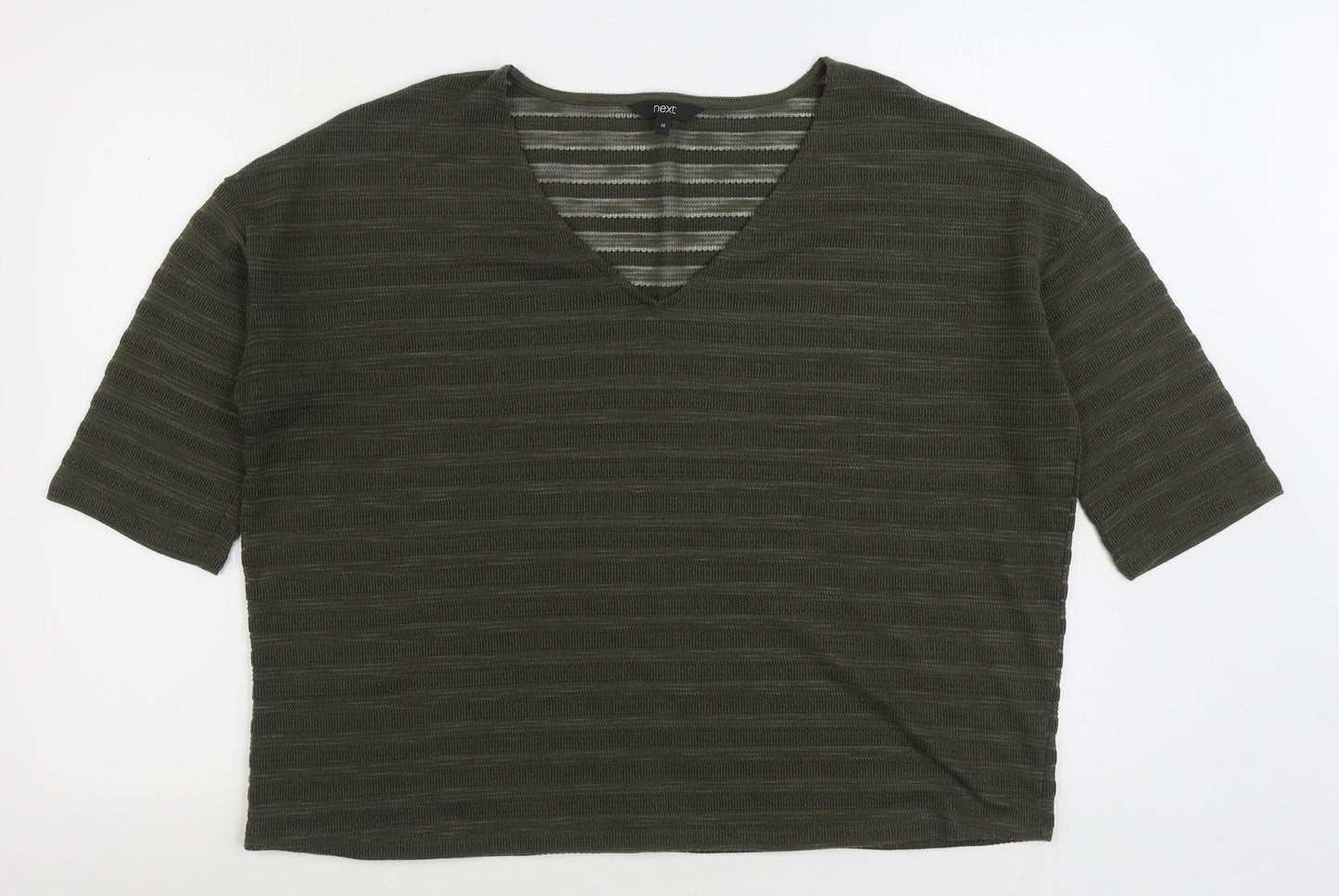NEXT Womens Green V-Neck Acrylic Pullover Jumper Size 14