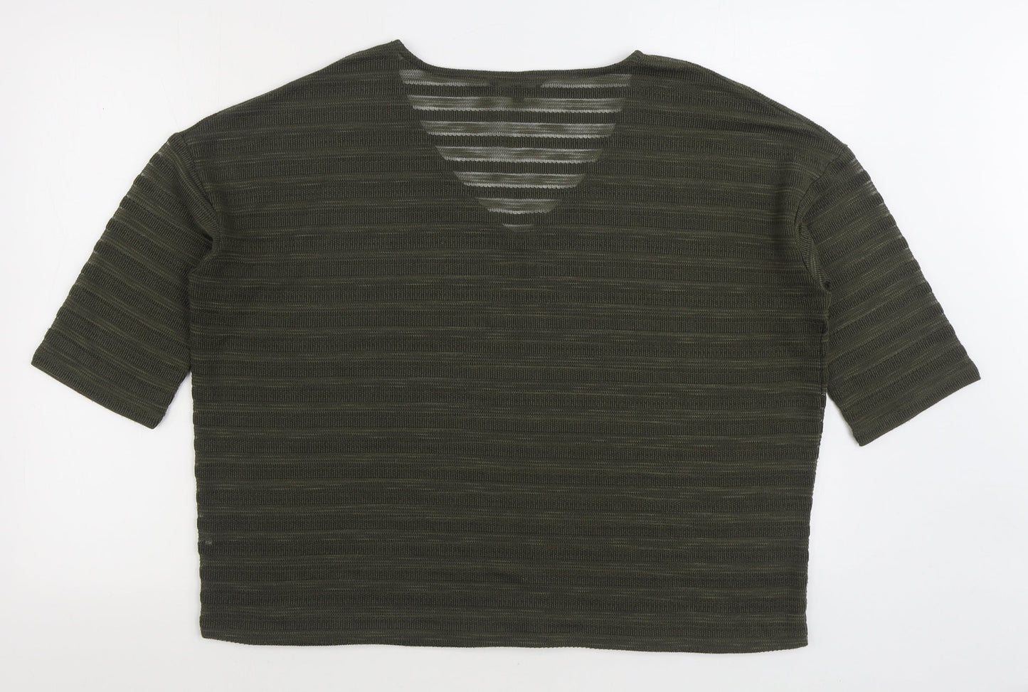 NEXT Womens Green V-Neck Acrylic Pullover Jumper Size 14