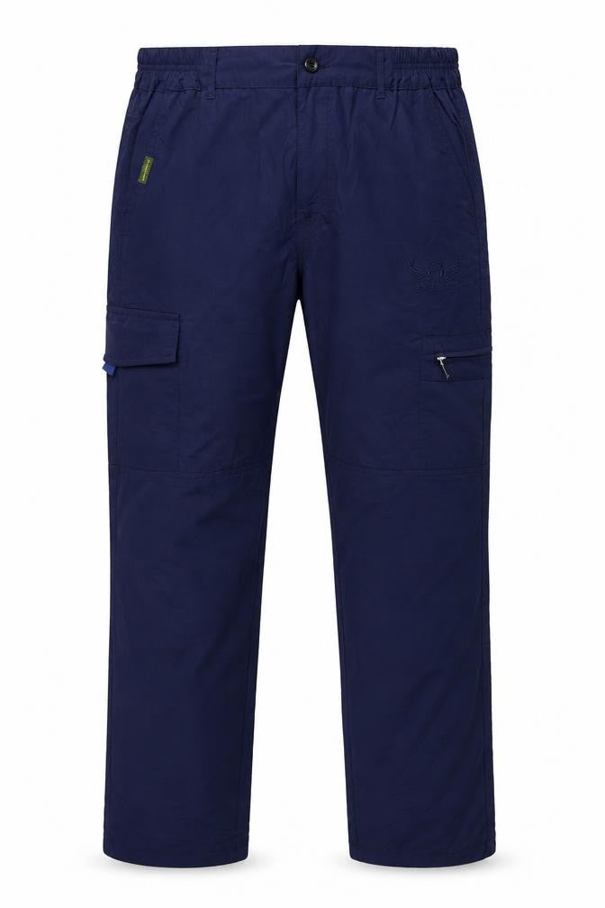 Since 1946 Mens Blue Polyester Cargo Trousers Size L L30 in Regular Zip