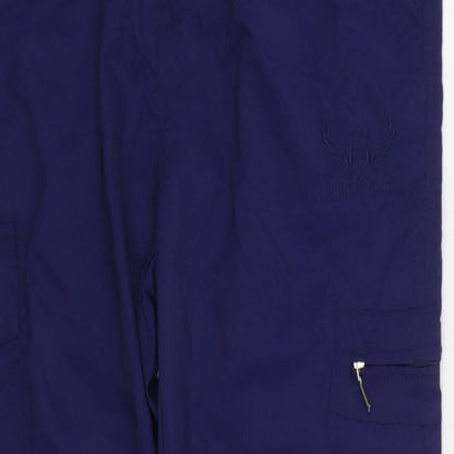 Since 1946 Mens Blue Polyester Cargo Trousers Size L L30 in Regular Zip