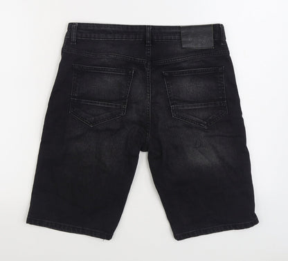 Denim & Co. Mens Black Cotton Cropped Jeans Size 32 in Regular Zip