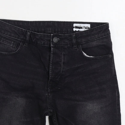 Denim & Co. Mens Black Cotton Cropped Jeans Size 32 in Regular Zip