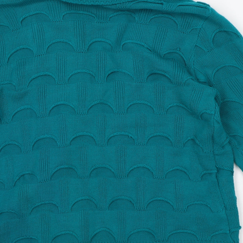Glimpse Design Womens Green Round Neck Acrylic Cardigan Jumper Size L