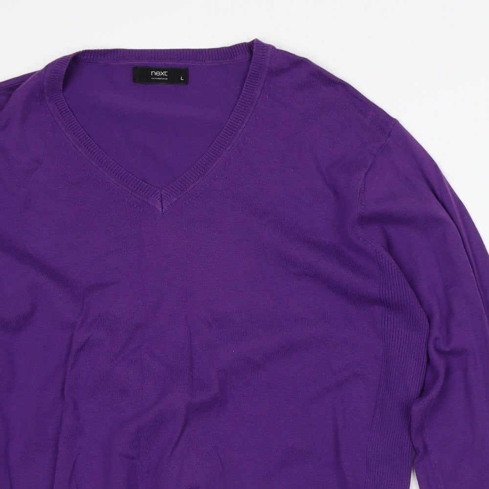 NEXT Mens Purple Cotton Pullover Sweatshirt Size L