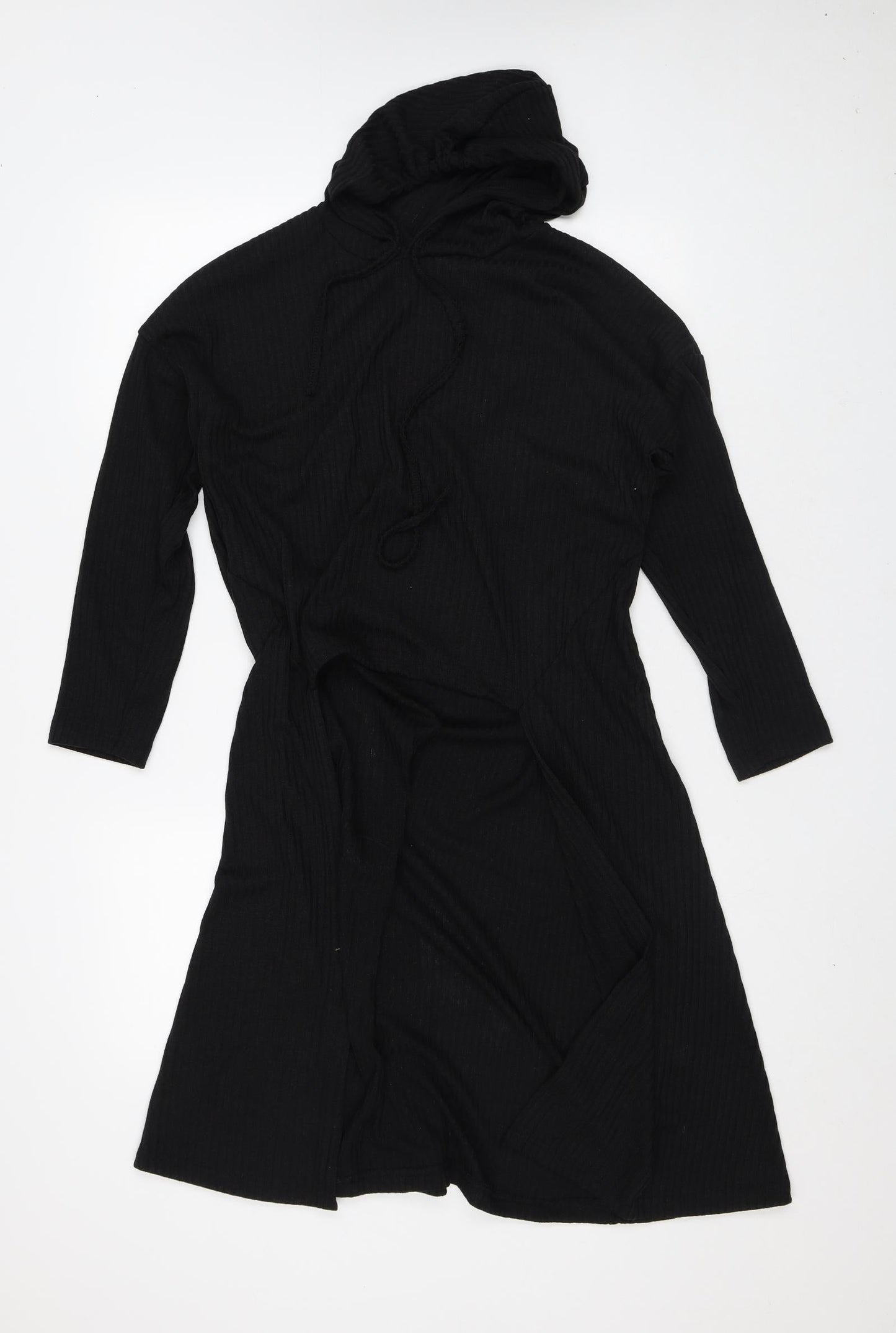 Preworn Womens Black High Neck Polyester Cardigan Jumper Size M - 2-in-1
