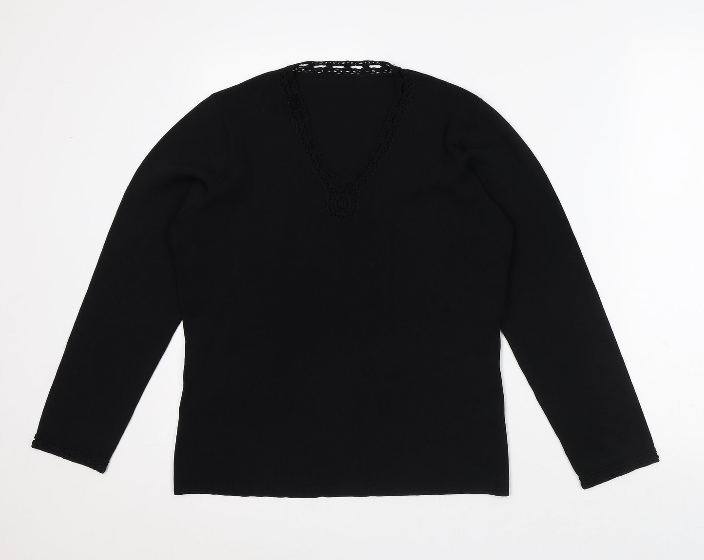 Preworn Womens Black Viscose Pullover Sweatshirt Size M