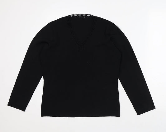 Preworn Womens Black Viscose Pullover Sweatshirt Size M