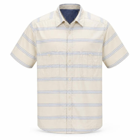 Next Mens Yellow Striped Cotton Button-Up Size L Collared