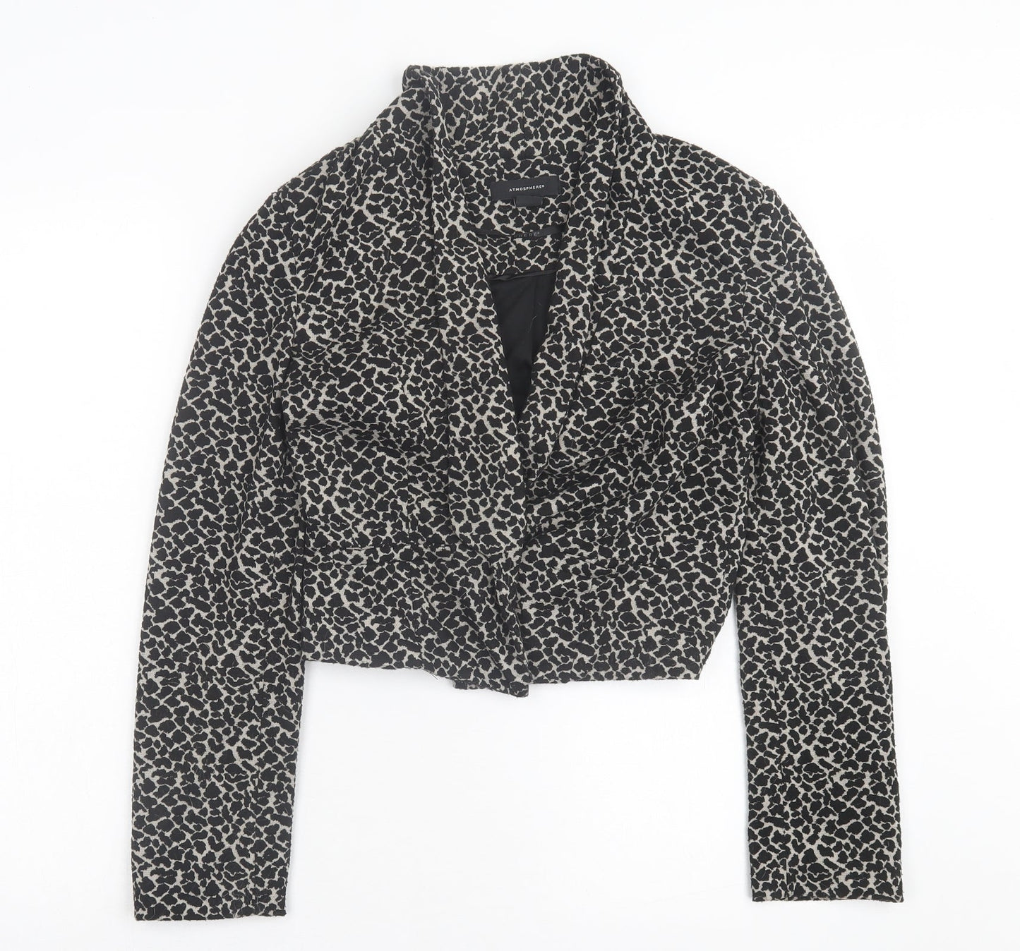 Atmosphere Womens Black Animal Print Jacket Size 12