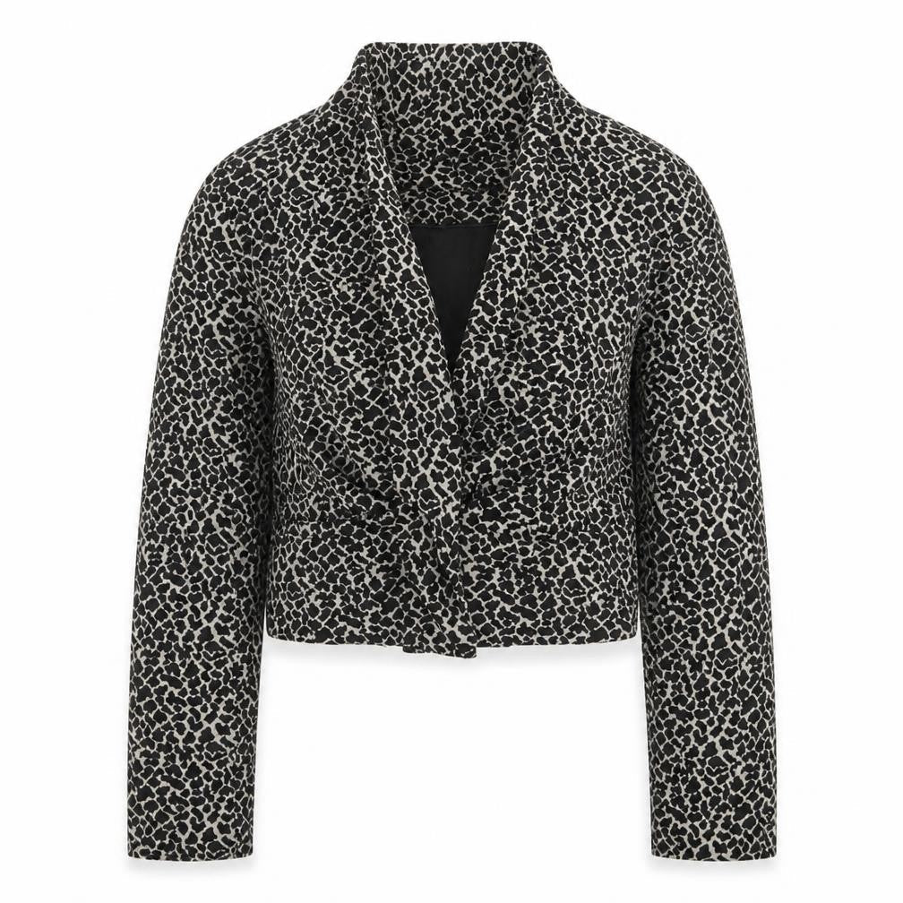 Atmosphere Womens Black Animal Print Jacket Size 12