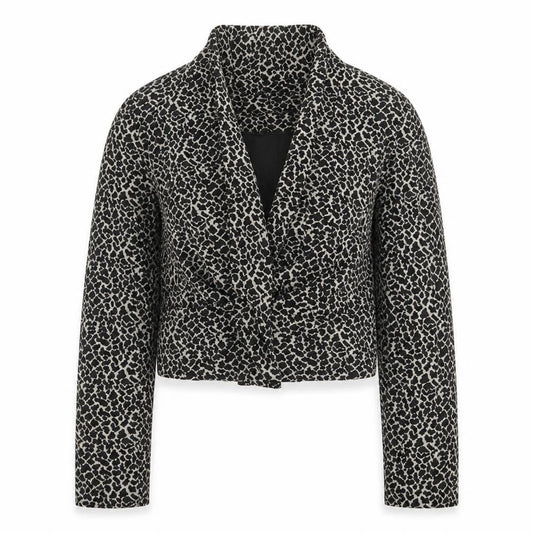 Atmosphere Womens Black Animal Print Jacket Size 12