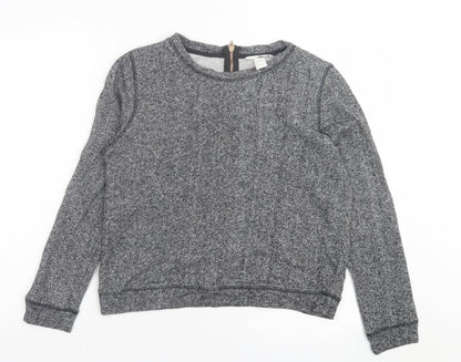 h7m Womens Grey Cotton Pullover Sweatshirt Size S Zip
