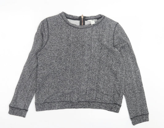 h7m Womens Grey Cotton Pullover Sweatshirt Size S Zip
