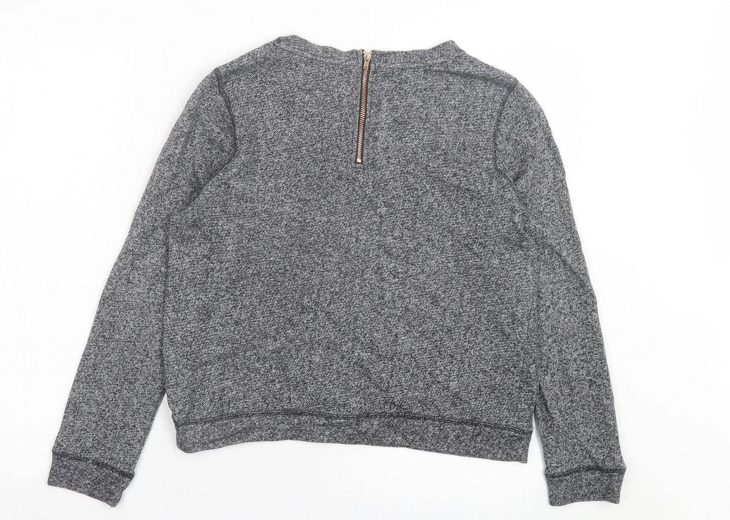 h7m Womens Grey Cotton Pullover Sweatshirt Size S Zip