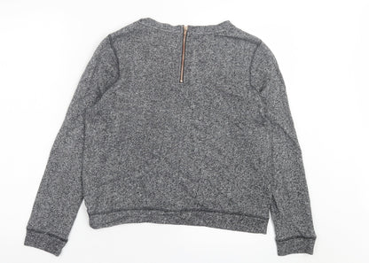 h7m Womens Grey Cotton Pullover Sweatshirt Size S Zip