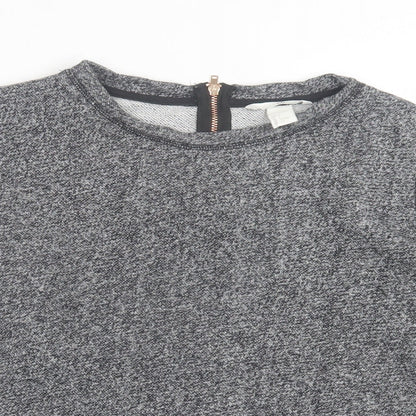 h7m Womens Grey Cotton Pullover Sweatshirt Size S Zip