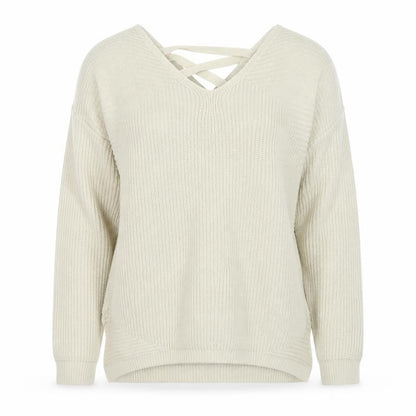 Next Womens Beige V-Neck Acrylic Pullover Jumper Size 8