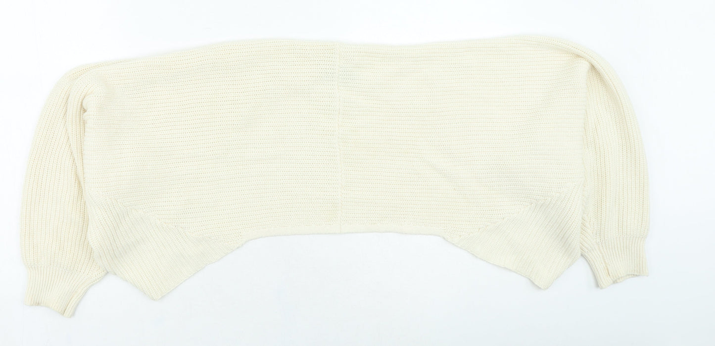 Primark Womens Beige Round Neck Cotton Cardigan Jumper Size S