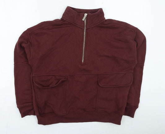 NEXT Womens Red Cotton Pullover Sweatshirt Size M