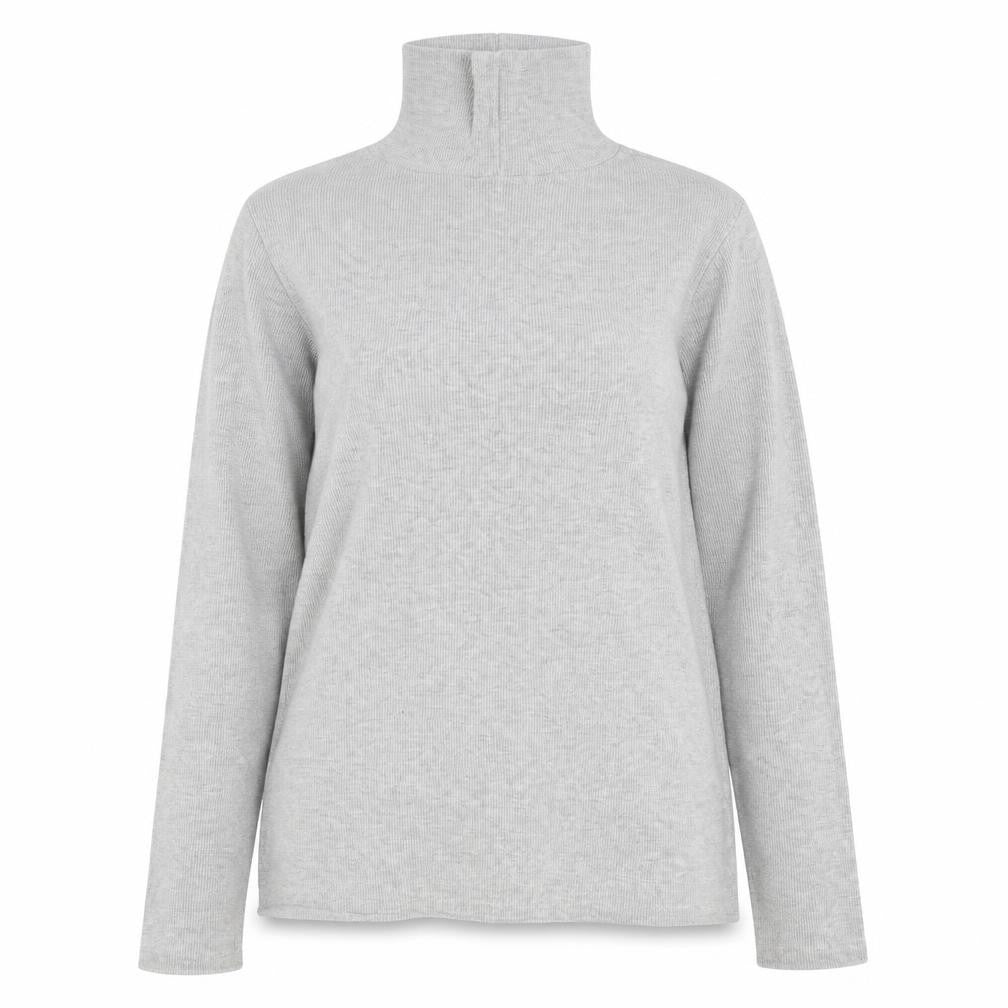 George Womens Grey High Neck Cotton Pullover Jumper Size 12