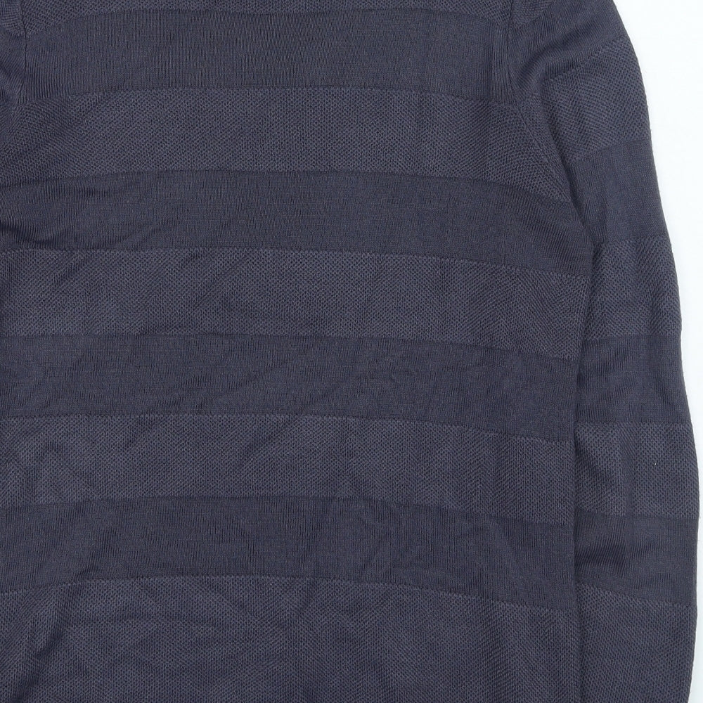 Marks and Spencer Womens Blue Round Neck Acrylic Pullover Jumper Size 12