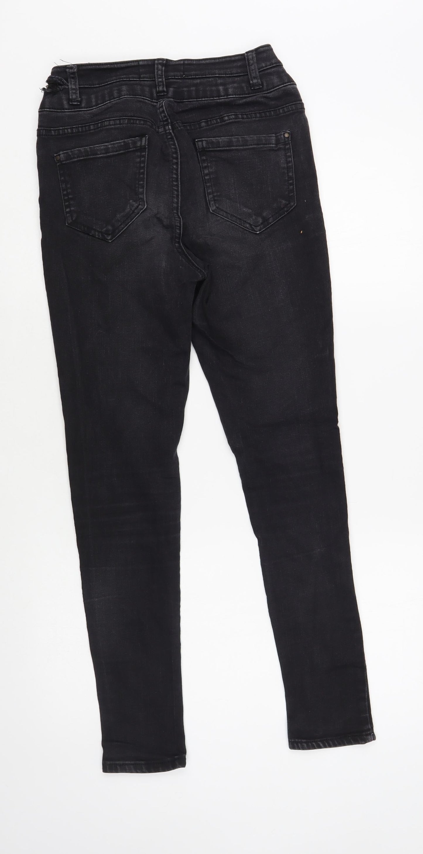 New Look Girls Black Cotton Skinny Jeans Size 12 Years Regular Button