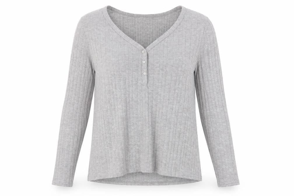 Primark Womens Grey V-Neck Polyester Pullover Jumper Size L