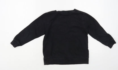 Preloved NEXT Girls Black Cotton Pullover Sweatshirt Size 7 Years Pullover - Marvel - Back