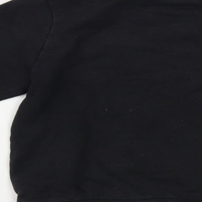 Preloved NEXT Girls Black Cotton Pullover Sweatshirt Size 7 Years Pullover - Marvel - Label