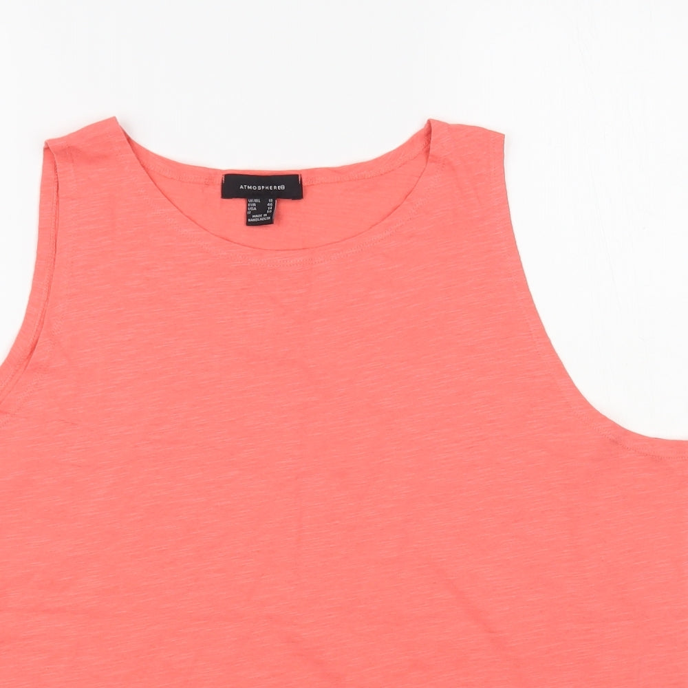 Atmosphere Womens Pink Cotton Basic Tank Size 18 Boat Neck