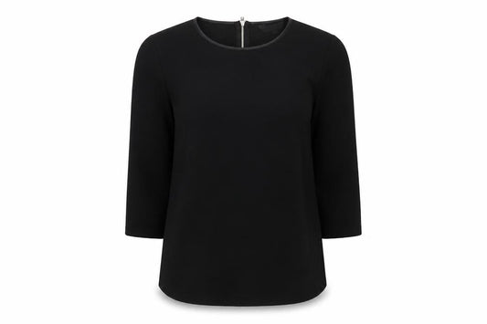 Peacocks Womens Black Polyester Basic Blouse Size 10 Boat Neck