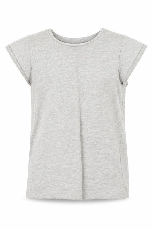 M Girls Grey Cotton Basic T-Shirt Size 8 Years Round Neck