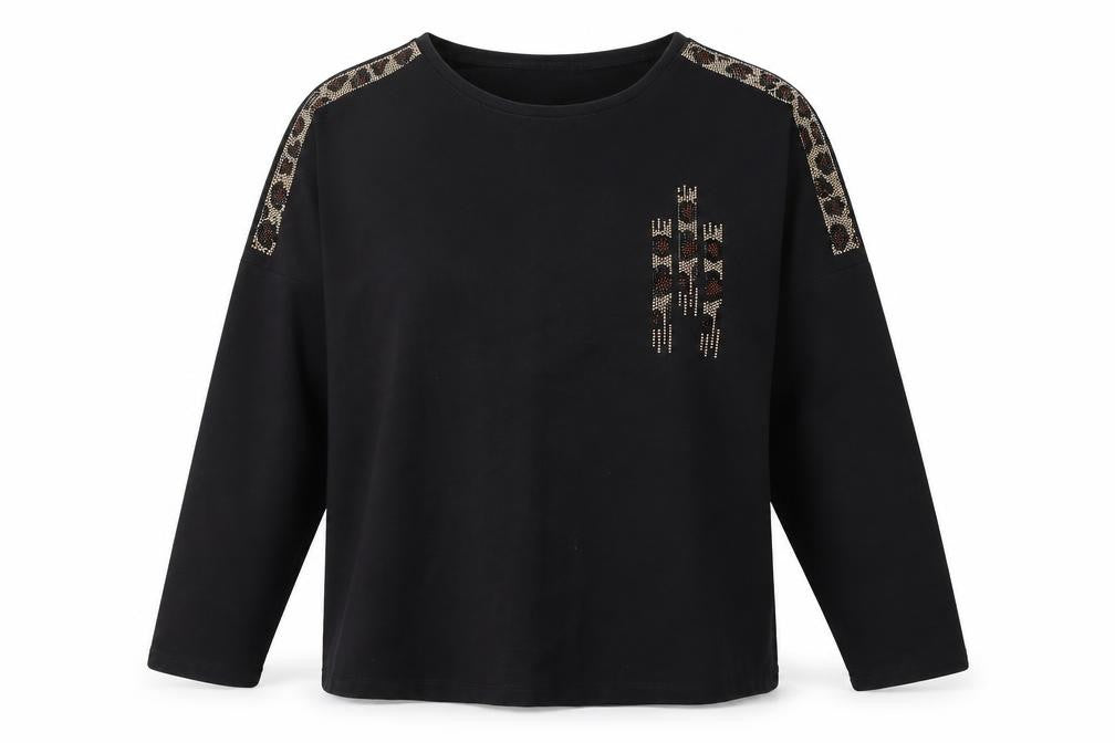 Klass Womens Black Polyester Pullover Sweatshirt Size XL