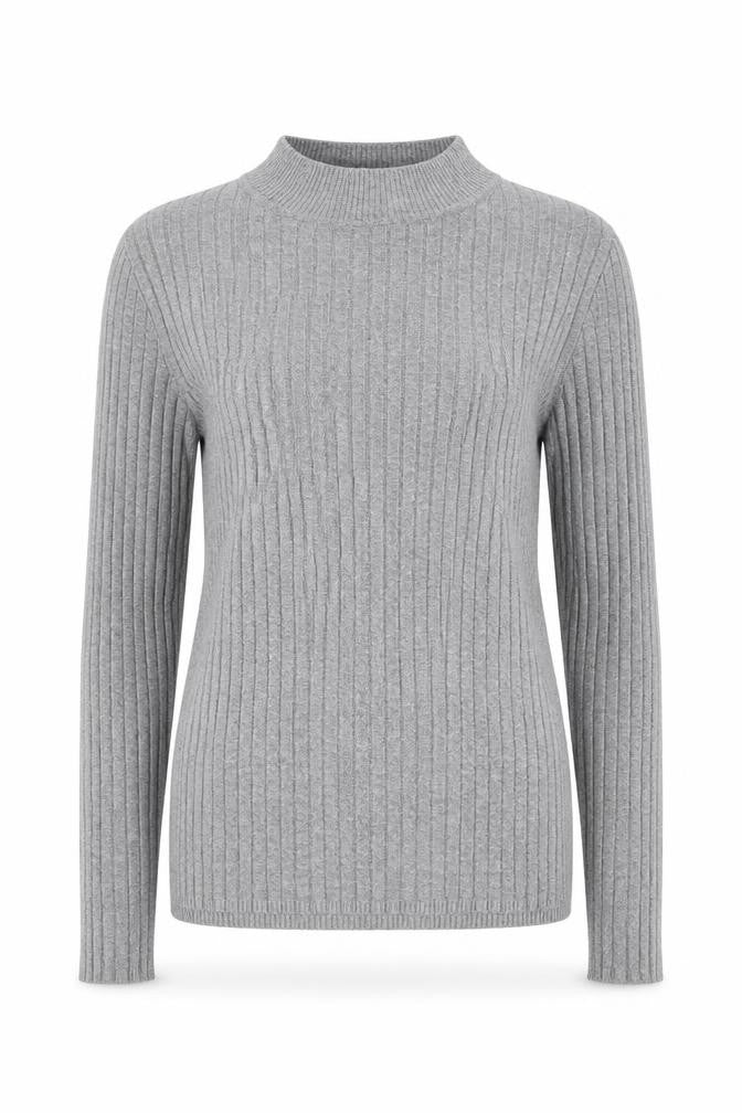 Primark Womens Grey Mock Neck Viscose Pullover Jumper Size 12