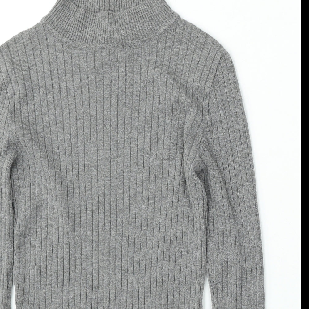 Primark Womens Grey Mock Neck Viscose Pullover Jumper Size 12