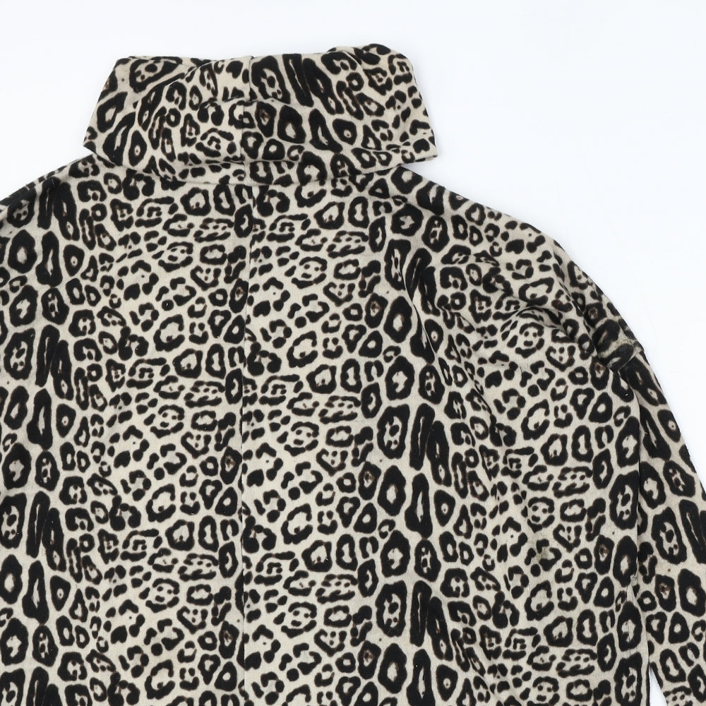 New Look Womens Multicoloured Roll Neck Animal Print Polyester Pullover Jumper Size M