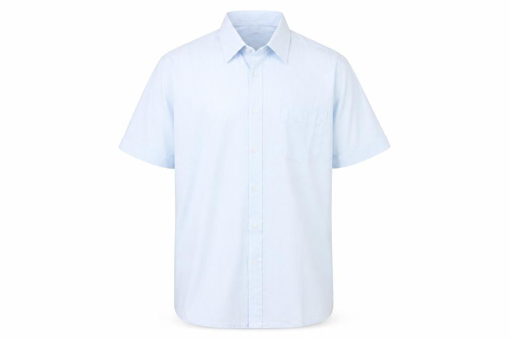 St Michael Mens Blue Polyester Button-Up Size 15.5 Collared