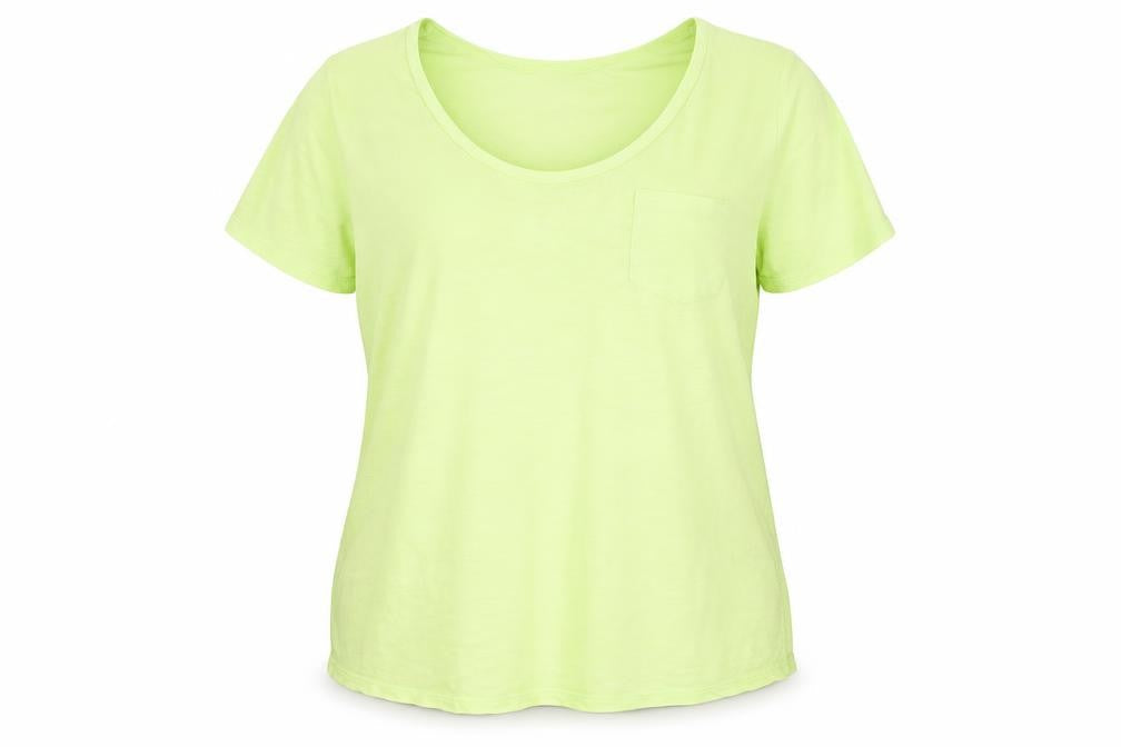 River Island Womens Yellow Cotton Basic T-Shirt Size 14 Scoop Neck