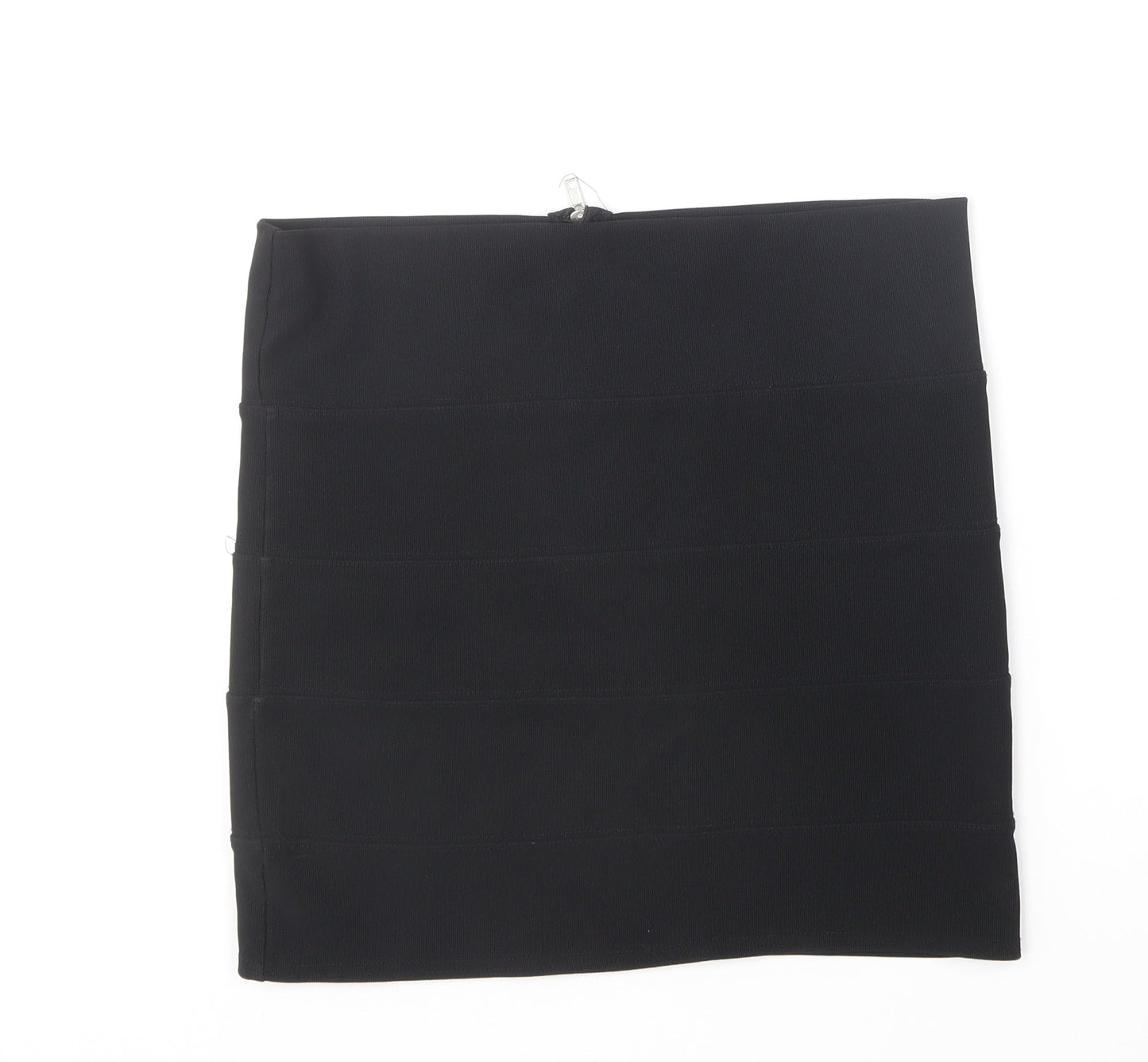 Preworn Womens Black Polyester Mini Skirt Size 14