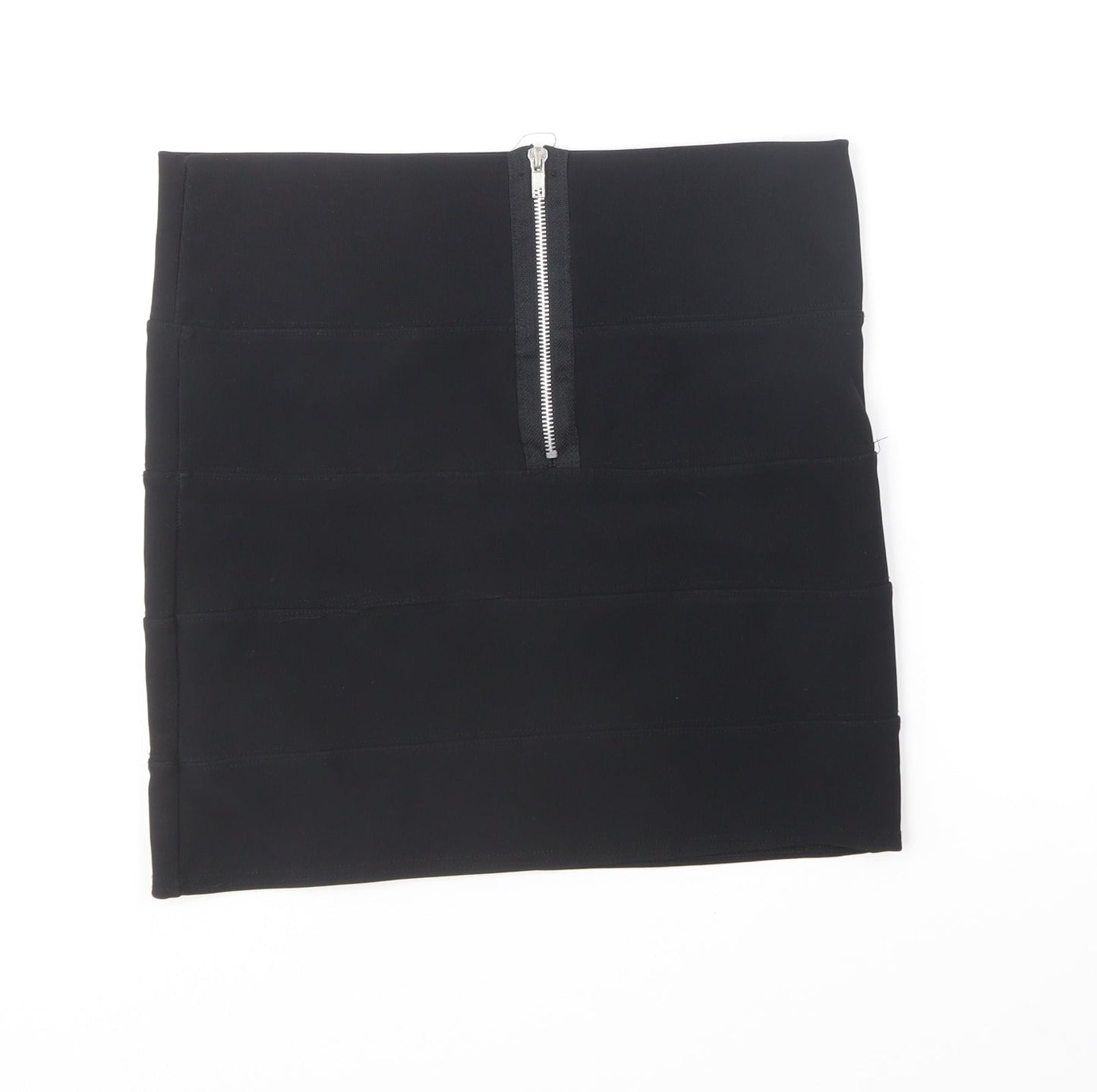 Preworn Womens Black Polyester Mini Skirt Size 14